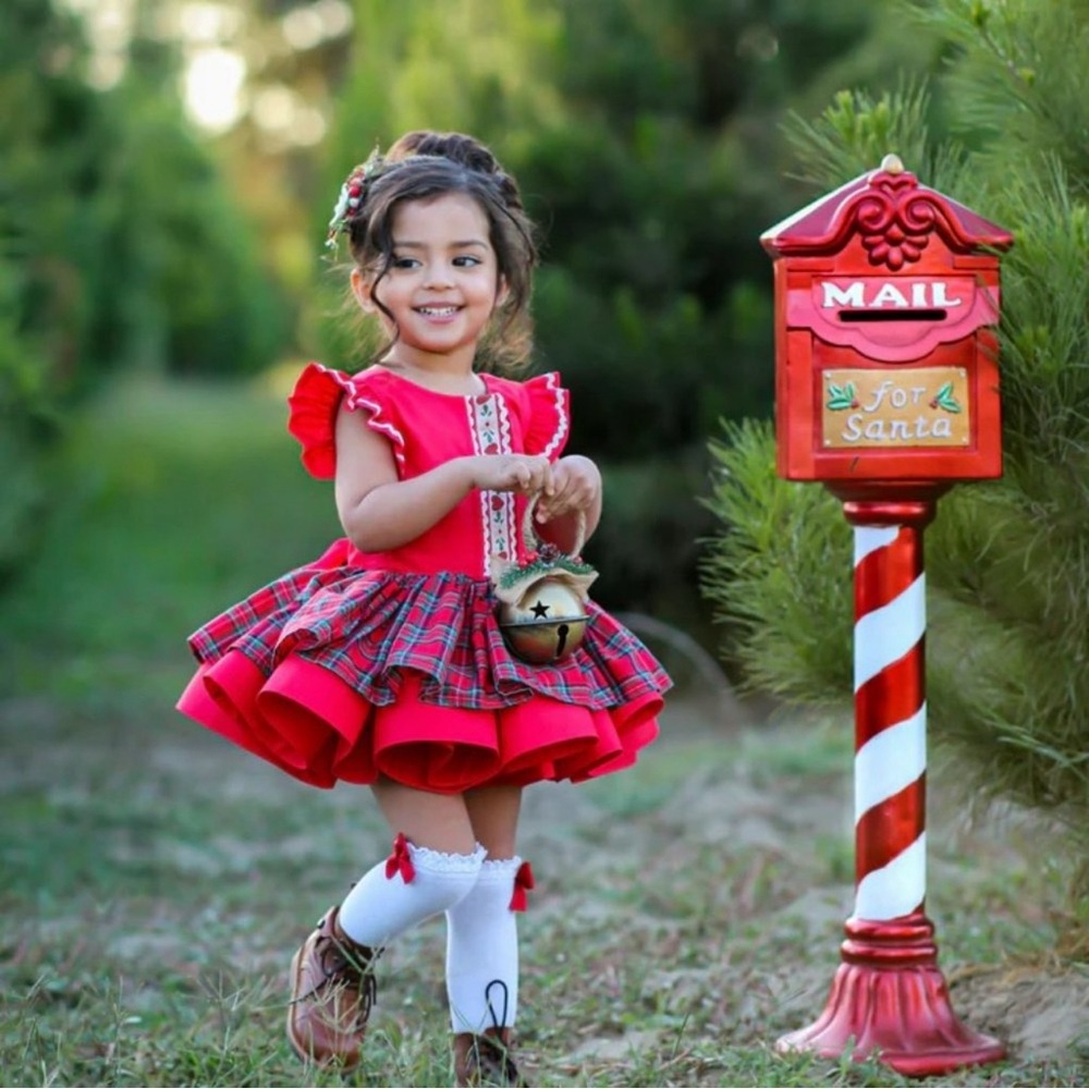 Dollcake Gift of Giving Holiday Christmas Tartan Dress Girls